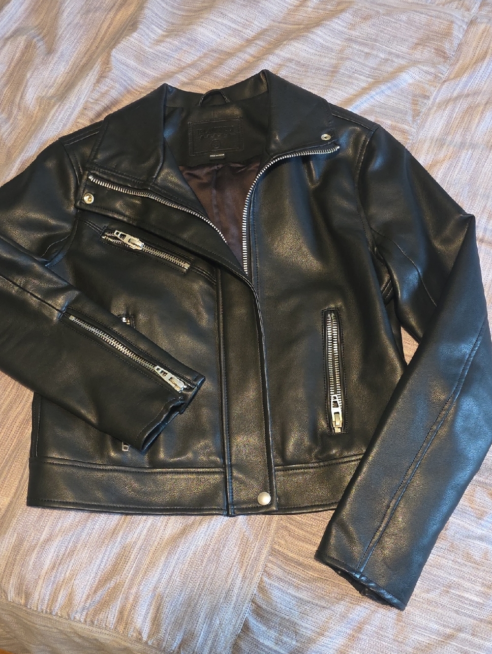 Blank NYC Black Faux Leather Moto Jacket